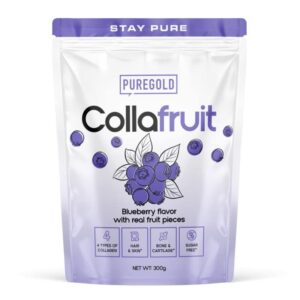 Pure Gold Collafruit Marha kollagén italpor gyümölcsdarabokkal (tasakos) - Blueberry 300g