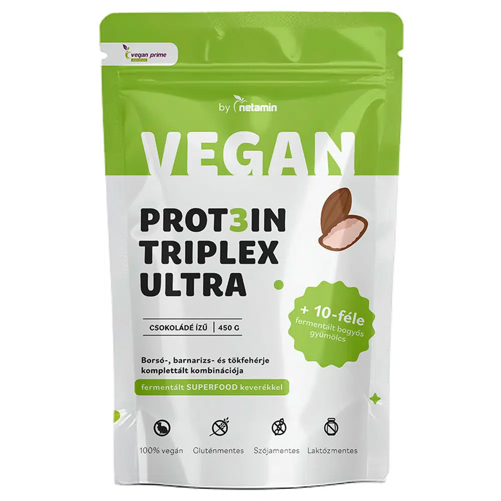 Netamin Vegan Prot3in Triplex Ultra Superfood keverékkel-Csokoládé 450g