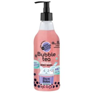 Skin Super Good Bubble Tee “Rose Boba” puhító tusfürdő eperrel és hibiszkusszal 500ml