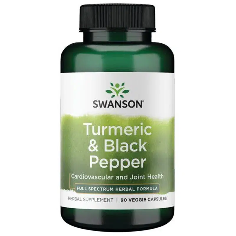 Swanson Turmeric - Kurkuma + Fekete bors növényi kapszula 90db