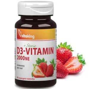 Vitaking D3-vitamin 2000NE epres ízű 90 db rágótabletta