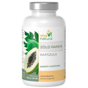Viva natura Zöld Papaya papain enzimmel kapszula 60db