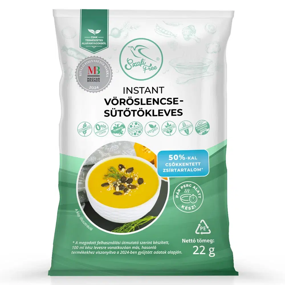 Szafi Free Instant vöröslencse-sütőtökleves gm. 22 gr.