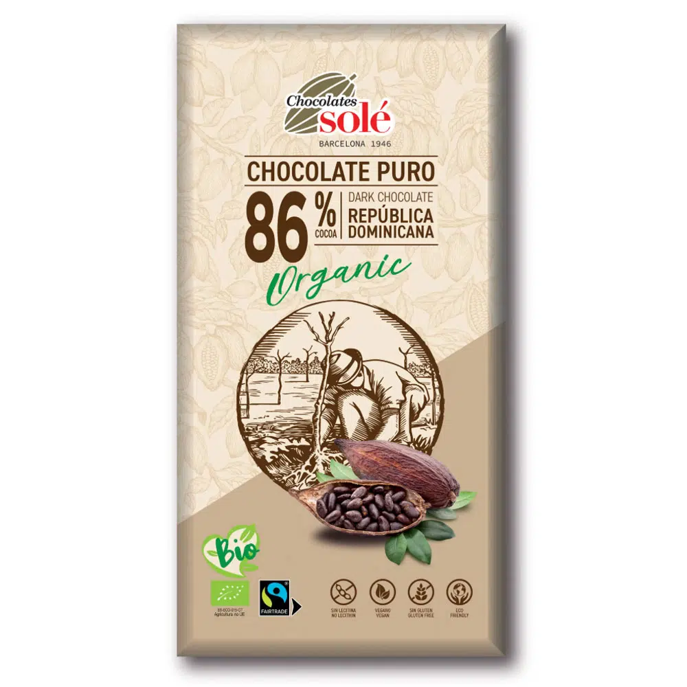 Chocolates Solé 86% Bio Étcsokoládé 100g