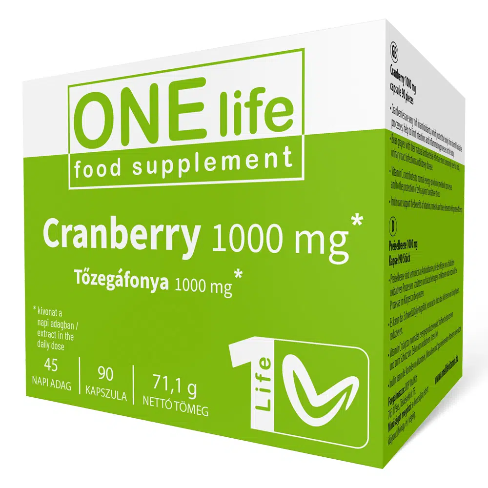 One Life Tőzegáfonya kivonat 1000mg kapszula - 90db