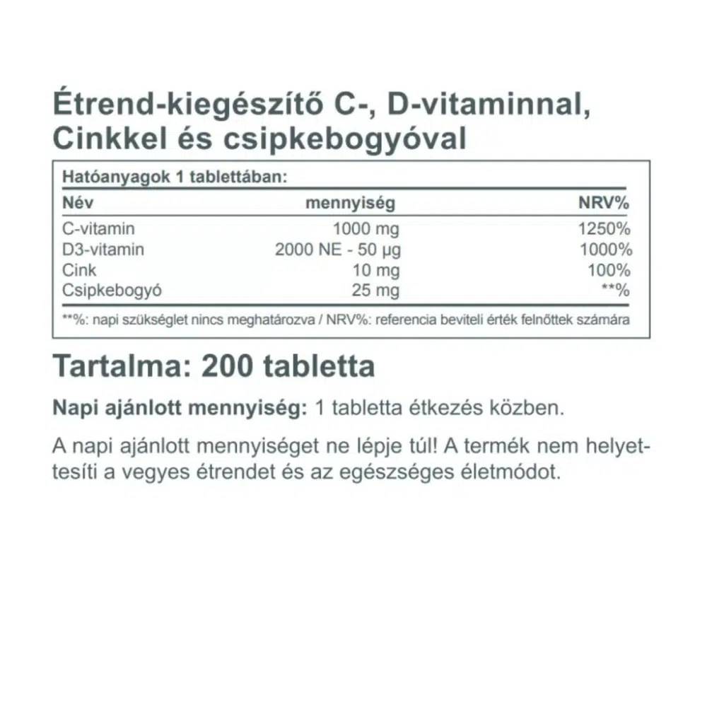 Vitaking C+D+Cink tabletta - 200db - Image 2