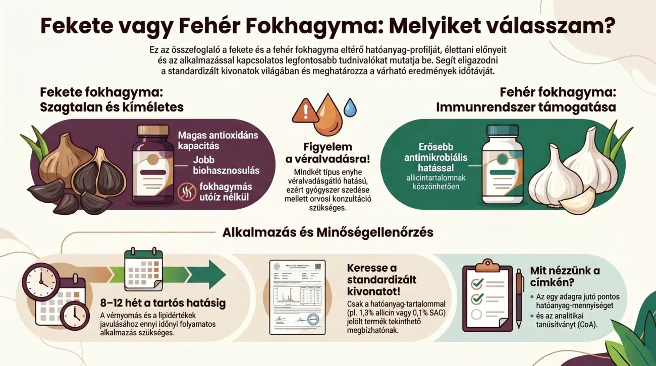 Fehér vagy fekete fokhagyma? Infografika