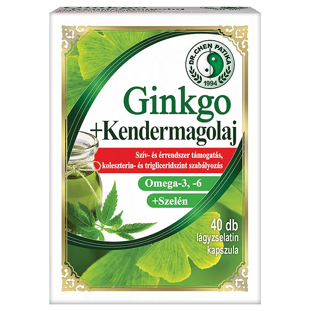 Dr. Chen Ginkgo Biloba+kendermagolaj lágyzselatin kapszula - 40db