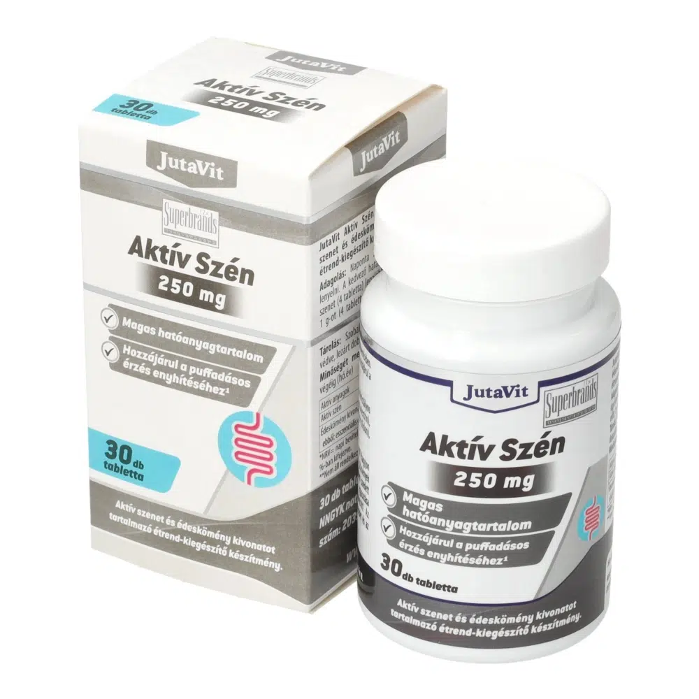Jutavit Aktív szén 250mg tabletta 30db