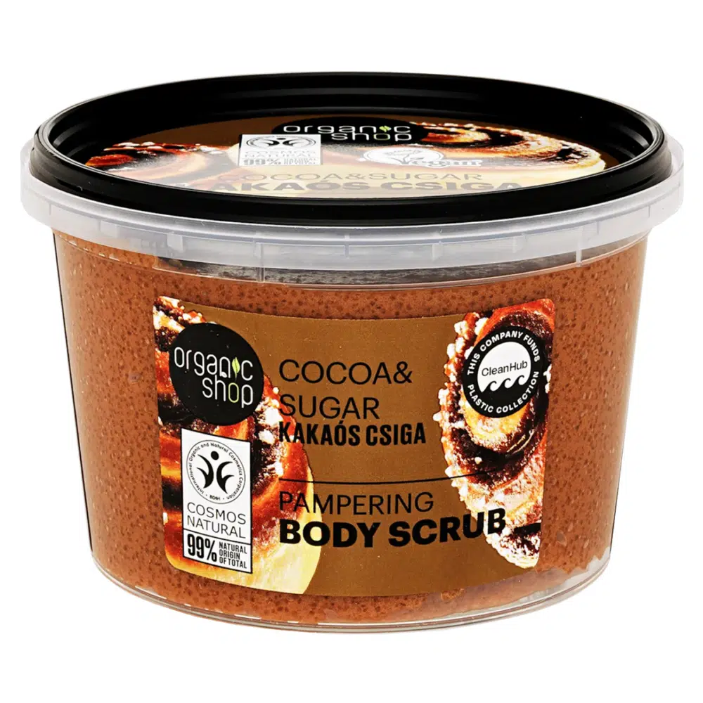 Organic Shop Kakaós csiga Kényeztető testradír bio kakaóval és cukorral - 250ml