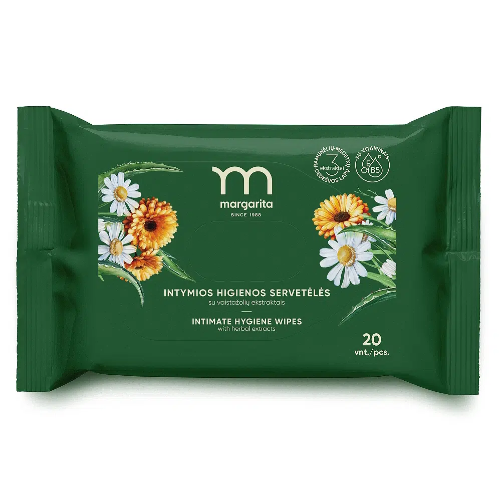 Margarita Intim törlőkendő gyógynövénykivonatokkal - 20db