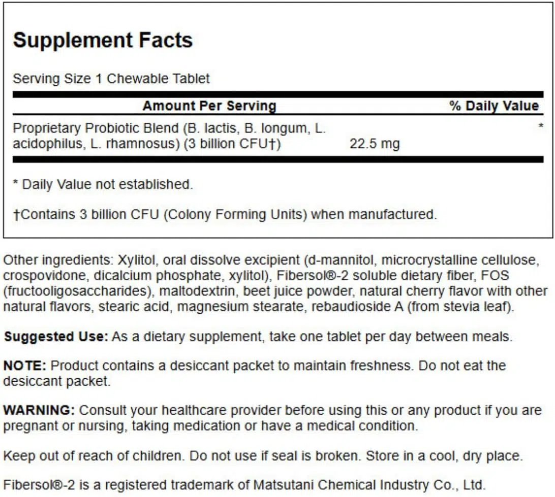 Swanson Probiotic for Kids - cseresznyés rágótabletta gyerekeknek - 60db - Image 2