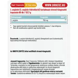 Dr. Herz L-arginin HCL 750mg kapszula