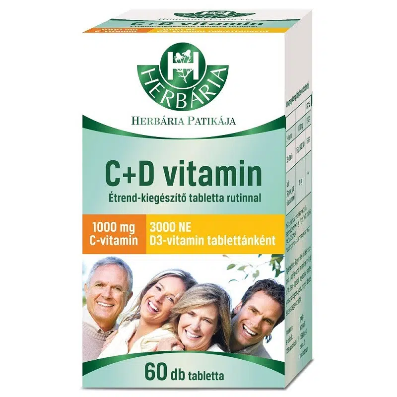 Herbária C+D-vitamin C 1000 mg+D 3000 NE filmtabletta 60db