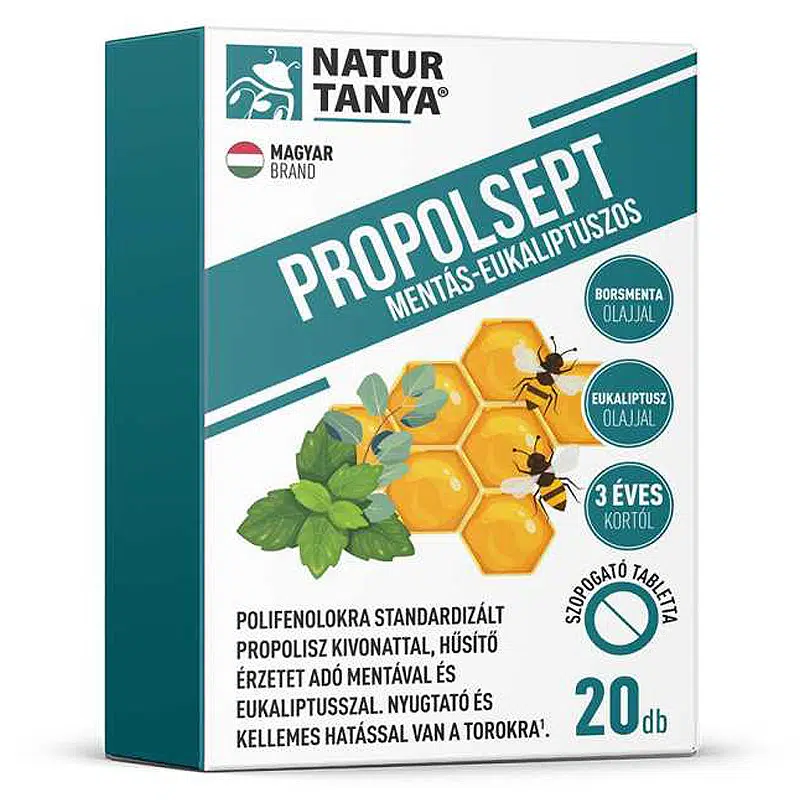 Natur Tanya Propolsept Mentás-Eukaliptuszos szopogató tabletta - 20db