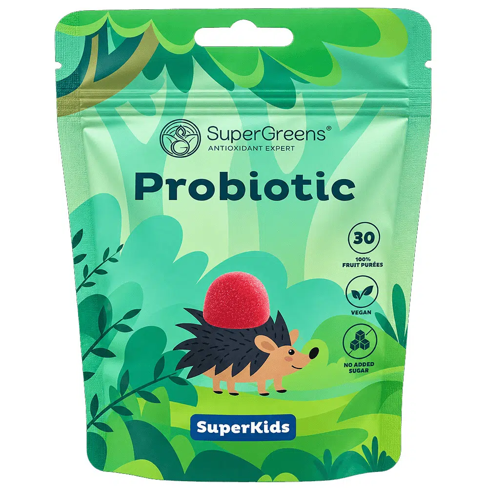 SuperGreens SuperKids Probiotikus formázott gyümölcspüré falatkák gyerekeknek - 30db